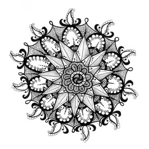 Zentangle Rangoli Coloring Page